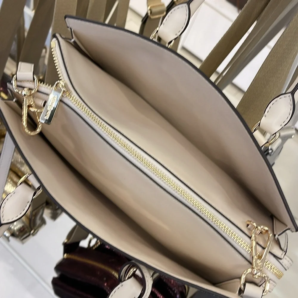Michael Kors Sheila Medium Signature Logo and Metallic Satchel Crossbody CZ NWT